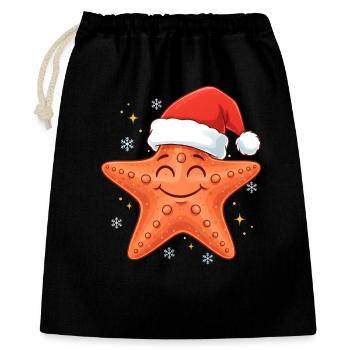 Noël des étoiles de mer - Sac cadeau 40 x 50 cm - noir - Devant