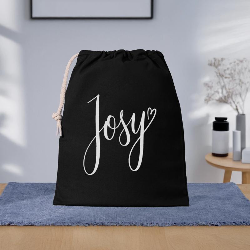 Josy Script Herz-Design Geschenkbeutel aus Baumwolle (40 x 50 cm)