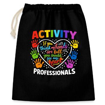 Cœurs des professionnels de l’activité Empreintes colorées de mains de la - Sac cadeau 40 x 50 cm - noir - Devant
