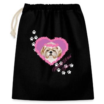 Ausruhende B!tch Gesicht Shih Tzu - Geschenkbeutel aus Baumwolle (40 x 50 cm) - Schwarz - Vorne