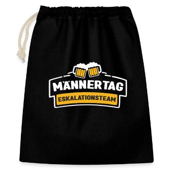 Männertag Eskalationsteam - Geschenkbeutel aus Baumwolle (40 x 50 cm) - Schwarz - Vorne