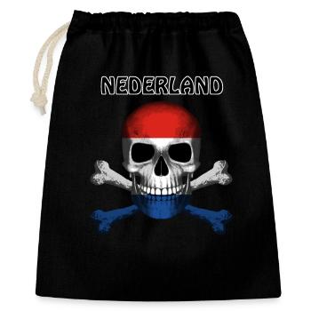 Skull Jolly Roger Pirate Flag Nederland R6Z - Gift Bag 40 x 50 cm - black - Front