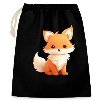 Illustration de renard mignon - Sac cadeau 40 x 50 cm - noir - Devant