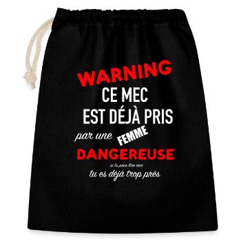 Humour homme couple femme jalouse saint valentin - Sac cadeau 40 x 50 cm - noir - Devant