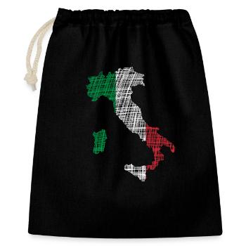 Italien - Geschenkbeutel aus Baumwolle (40 x 50 cm) - Schwarz - Vorne
