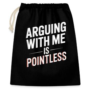 Discuter avec moi est inutile - Sac cadeau 40 x 50 cm - noir - Devant