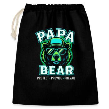 Papa Bear Trendy Sunglasses Hoodie Design - Geschenkbeutel aus Baumwolle (40 x 50 cm) - Schwarz - Vorne