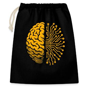 Brain and Circuits AI - Gift Bag 40 x 50 cm - black - Front