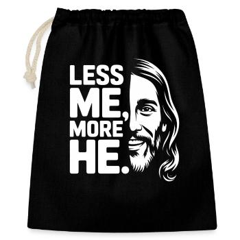 Moins moi plus Il Foi chrétienne - Sac cadeau 40 x 50 cm - noir - Devant