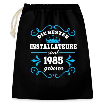 Anniversaire du plombier Né en 1985 Collègue né - Sac cadeau 40 x 50 cm - noir - Devant