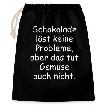 Le chocolat ne résout aucun problème, c’est drôle de dire - Sac cadeau 40 x 50 cm - noir - Devant