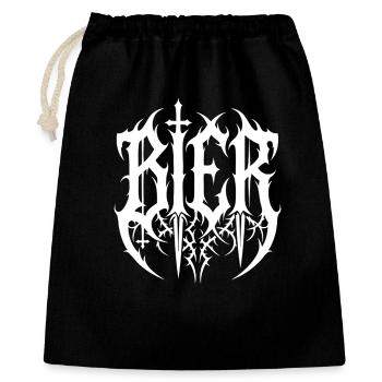 Bière – Lettrage du logo Black Metal - Sac cadeau 40 x 50 cm - noir - Devant