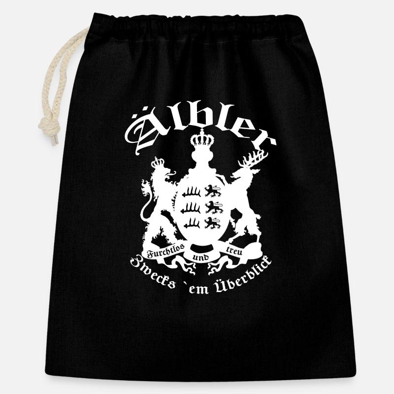 ÄLBLER ZWECKS ´EM ÜBERBLICK - WHITE FONT - Geschenkbeutel aus Baumwolle (40 x 50 cm) - Schwarz