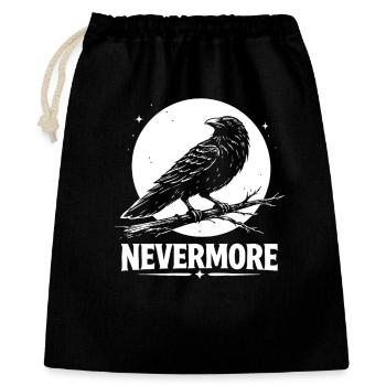 Nevermore – Rabe vor Mond - Geschenkbeutel aus Baumwolle (40 x 50 cm) - Schwarz - Vorne