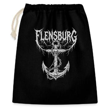 Flensburg – Extreme Metal Stadtmotiv - Geschenkbeutel aus Baumwolle (40 x 50 cm) - Schwarz - Vorne