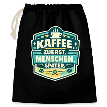 Coffee first, people later - Gift Bag 40 x 50 cm - black - Front