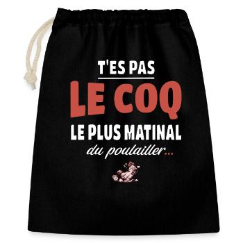 T’es pas le coq le plus matinal du poulailler - Sac cadeau 40 x 50 cm - noir - Devant