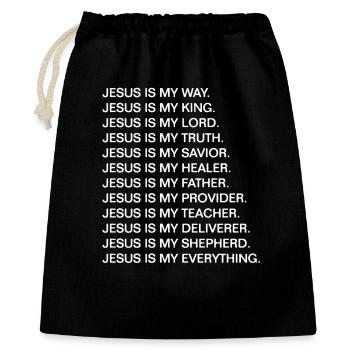 Jesus is my way. Jesus is my King. - Gift Bag 40 x 50 cm - black - Front