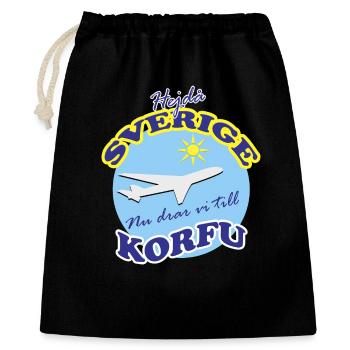 Voyage à Corfou avec des motifs d’avion - Sac cadeau 40 x 50 cm - noir - Devant