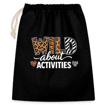 Wild About Activities Safari Design d’estampes animales - Sac cadeau 40 x 50 cm - noir - Devant