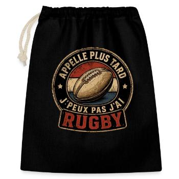 Appelle Plus Tard Rugby - Sac cadeau 40 x 50 cm - noir - Devant