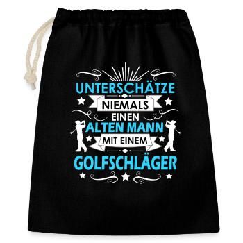 Golf Golfspieler - Geschenkbeutel aus Baumwolle (40 x 50 cm) - Schwarz - Vorne