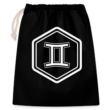 Signe du zodiaque Gémeaux Symbole Hexagone vecteur - Sac cadeau 40 x 50 cm - noir - Devant