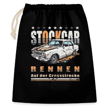 Stockcar Rennen - Geschenkbeutel aus Baumwolle (40 x 50 cm) - Schwarz - Vorne