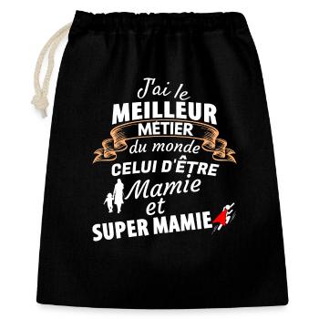 Fierté Mamie Super Héroïne - Sac cadeau 40 x 50 cm - noir - Devant