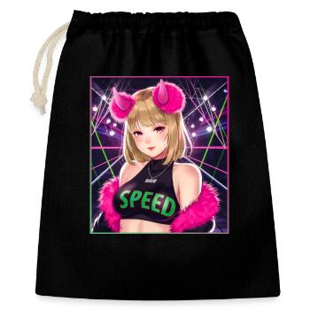 Rave girl - Geschenkbeutel aus Baumwolle (40 x 50 cm) - Schwarz - Vorne
