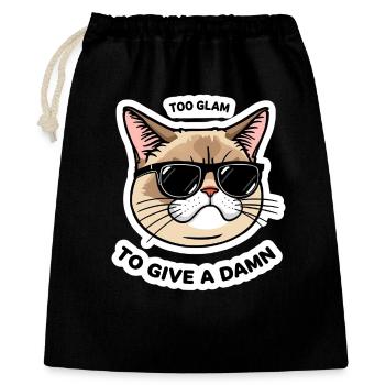 Trop Glam Chat Autocollant Cool Design - Sac cadeau 40 x 50 cm - noir - Devant