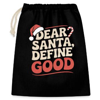 Sarkastisches Weihnachtsdesign - Geschenkbeutel aus Baumwolle (40 x 50 cm) - Schwarz - Vorne