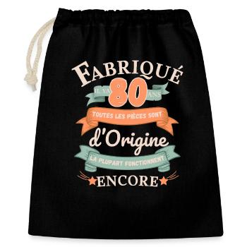 Fabriqué Il Y A 80 Ans Pièces d’Origine - Sac cadeau 40 x 50 cm - noir - Devant