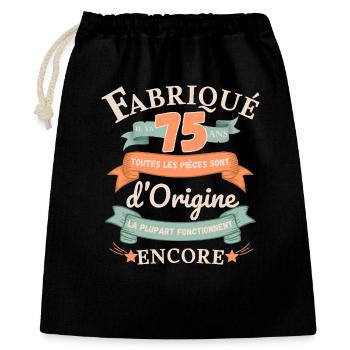 Fabriqué Il Y A 75 Ans Pièces d’Origine - Sac cadeau 40 x 50 cm - noir - Devant
