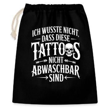 Non Washable Tattoos Saying - Gift Bag 40 x 50 cm - black - Front