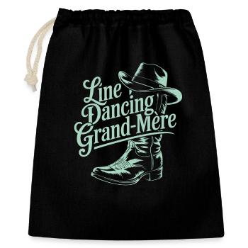 Line Dancing Oma - Geschenkbeutel aus Baumwolle (40 x 50 cm) - Schwarz - Vorne