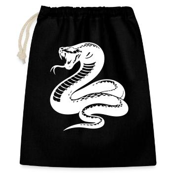 Silhouette du python serpent - Sac cadeau 40 x 50 cm - noir - Devant