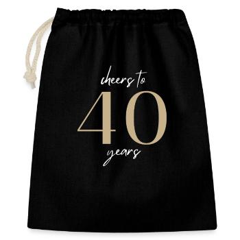 cheers to 40 years 40 Birthday Man Woman Colleague - Gift Bag 40 x 50 cm - black - Front