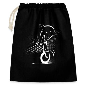 Einrad | Unicycling Freestyle Downhill - Geschenkbeutel aus Baumwolle (40 x 50 cm) - Schwarz - Vorne