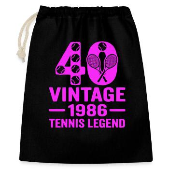40e anniversaire du tennis 1986, chemise élégante - Sac cadeau 40 x 50 cm - noir - Devant