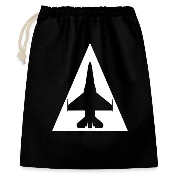 F-16 Viper / Kampf Falcon Jet-Jagdflugzeug / F16 - Geschenkbeutel aus Baumwolle (40 x 50 cm) - Schwarz - Vorne