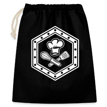Symbole hexagonal élégant pour les chefs cool - Sac cadeau 40 x 50 cm - noir - Devant