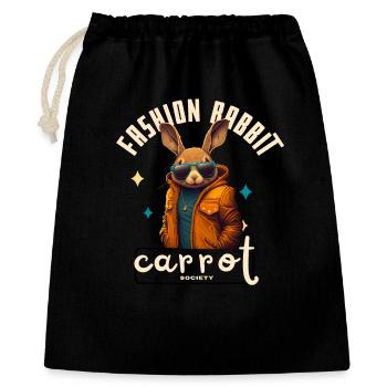 Lapin urbain en veste orange - Sac cadeau 40 x 50 cm - noir - Devant
