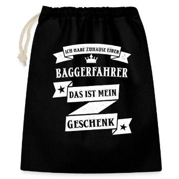 Lustiger Baggerfahrer Bagger Beruf Spruch - Geschenkbeutel aus Baumwolle (40 x 50 cm) - Schwarz - Vorne