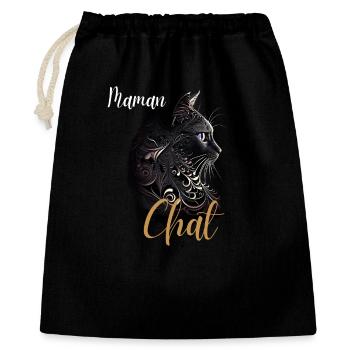 Chat Maman Ornemental Noir Doré - Sac cadeau 40 x 50 cm - noir - Devant