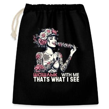 Shish kebab yummy wife tattoo gift - Gift Bag 40 x 50 cm - black - Front