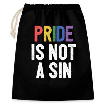 LGBTQ Pride Month - Pride ist keine Sünde - Geschenkbeutel aus Baumwolle (40 x 50 cm) - Schwarz - Vorne
