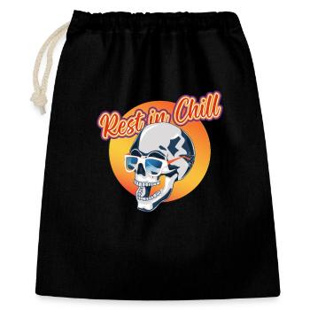 Rest in Chill Skull - Geschenkbeutel aus Baumwolle (40 x 50 cm) - Schwarz - Vorne