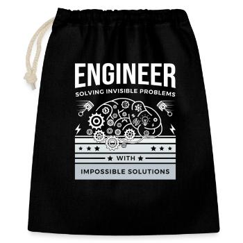 INGENIEUR – Unsichtbare Probleme lösen T-Shirt - Geschenkbeutel aus Baumwolle (40 x 50 cm) - Schwarz - Vorne