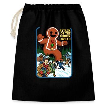 Attaque du pain d’épices - Sac cadeau 40 x 50 cm - noir - Devant